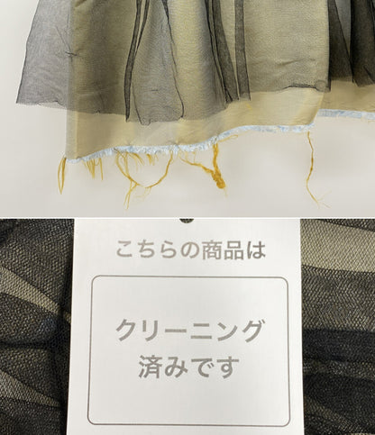 MAISON SPECIAL キャミソール グレイッシュイエロー ブラックシフォン 21231315206 レディース SIZE M メゾンスペシャル