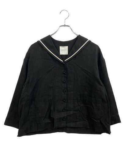 MAGALI マガリ 半袖シャツ キャンバスリネンセーラカラーブラウス BL261BK レディース SIZE -