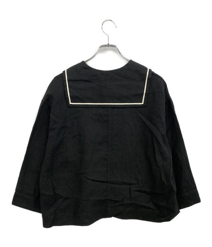 MAGALI マガリ 半袖シャツ キャンバスリネンセーラカラーブラウス BL261BK レディース SIZE -