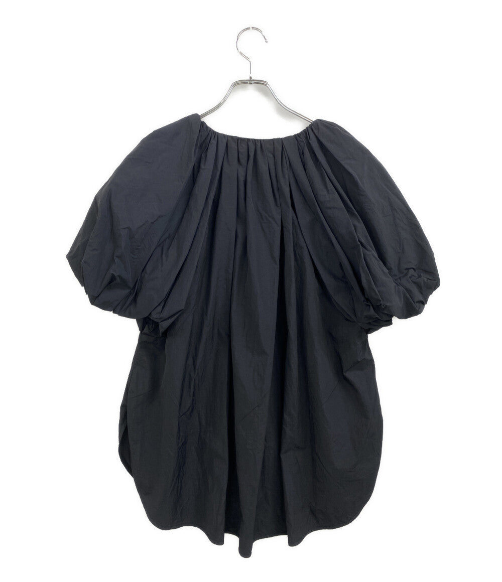 LANVIN en Bleu - ランバンオンブルー Lanvin リボンディテール ブラック 半袖ニット LANVIN en Bleu ブラウス ブラック 襟リボン 3346619 レディース SIZE