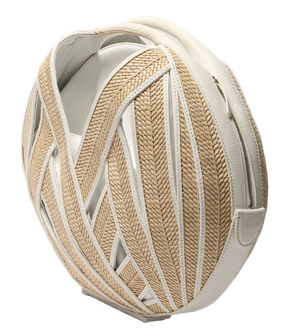 PERRIN ペラン ハンドバッグ Le Panier Raffia Basket Handbag ホワイト レディース
