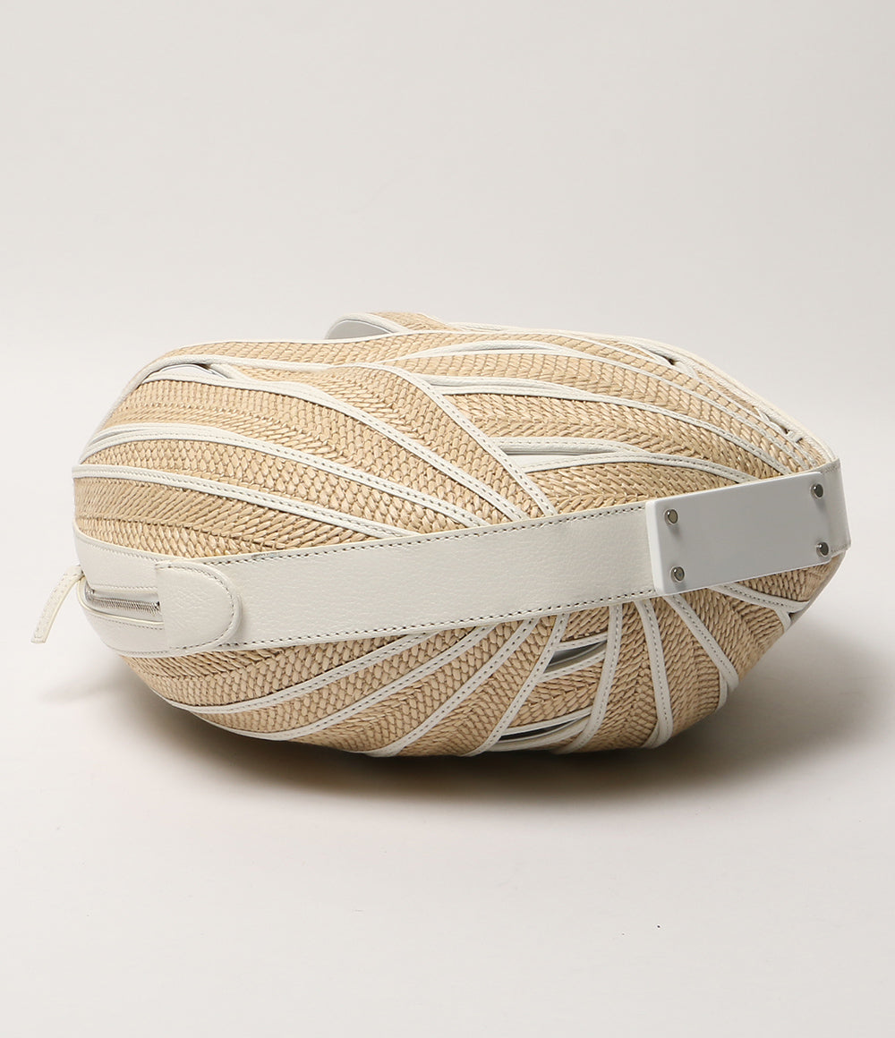 PERRIN ペラン ハンドバッグ Le Panier Raffia Basket Handbag ホワイト レディース
