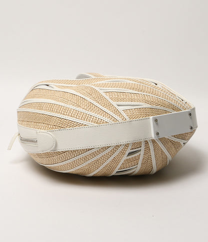 PERRIN ペラン ハンドバッグ Le Panier Raffia Basket Handbag ホワイト レディース