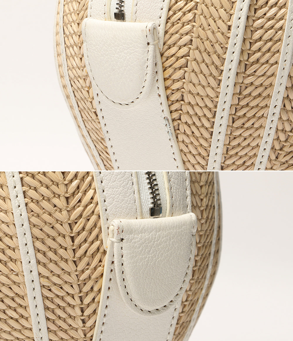 PERRIN ペラン ハンドバッグ Le Panier Raffia Basket Handbag ホワイト レディース
