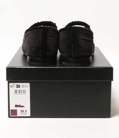 CHANEL パンプス ベロア メリージェーン フラットシューズ BLK 2025AW レディース SIZE 38.5 シャネル