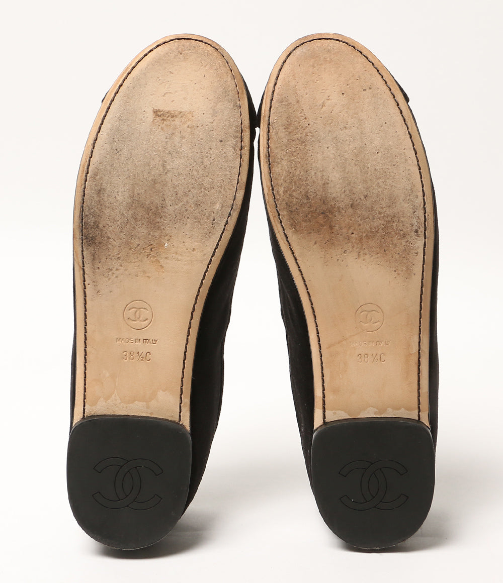 CHANEL パンプス ベロア メリージェーン フラットシューズ BLK 2025AW レディース SIZE 38.5 シャネル