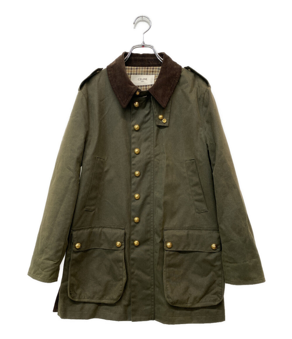CELINE ハンティングジャケット オイル加工 モスグリーン レディース SIZE 34 セリーヌ