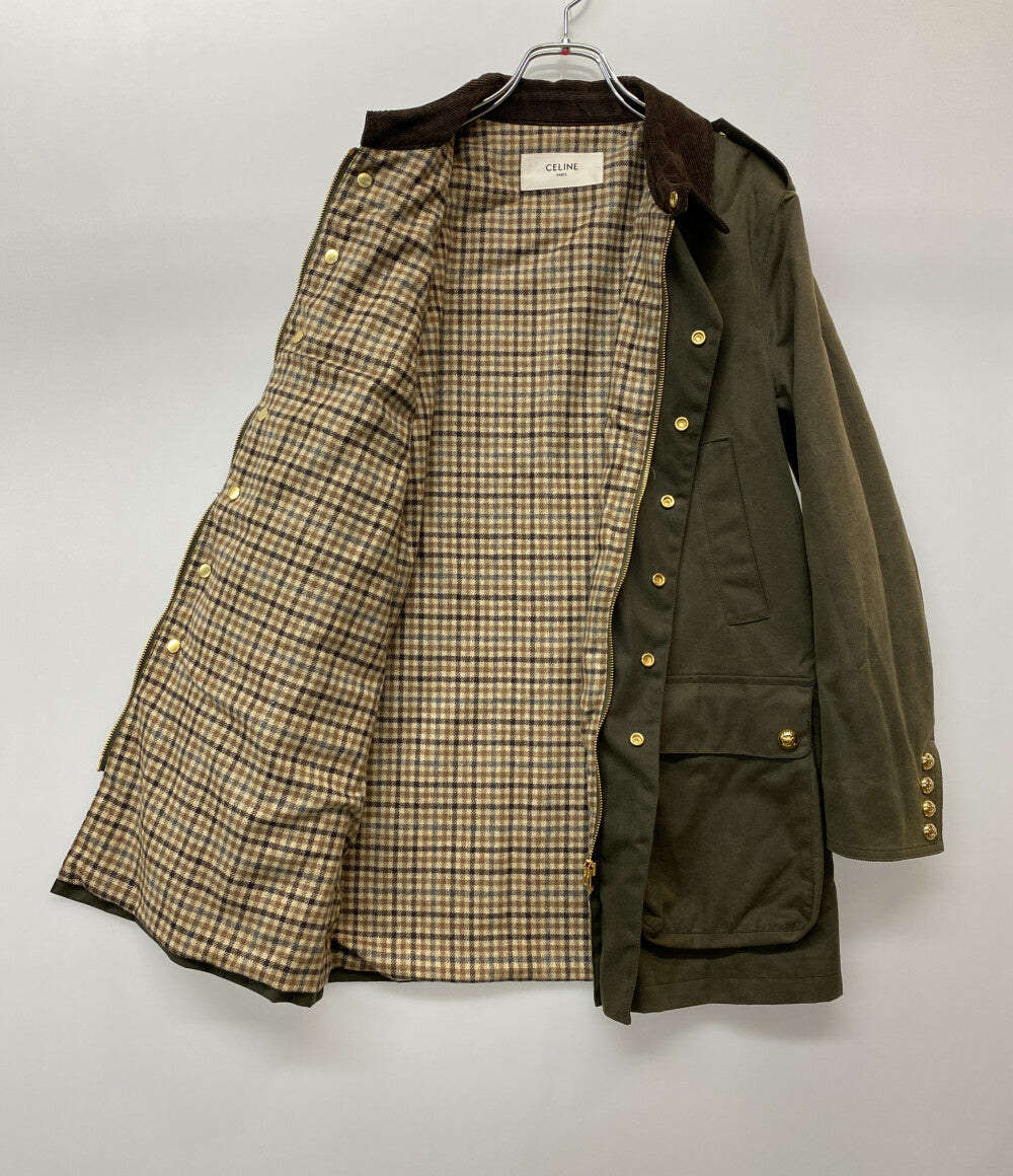 CELINE ハンティングジャケット オイル加工 モスグリーン レディース SIZE 34 セリーヌ