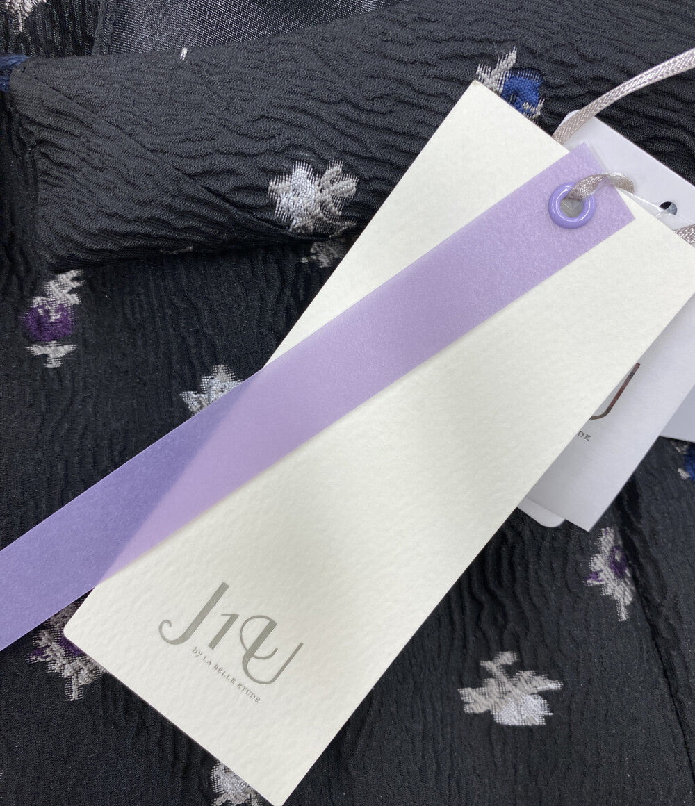 美品 J1U by LA BELLE ETUDE ジユウバイラベルエチュード フラワージャガードボリュームワンピース レディース SIZE F
