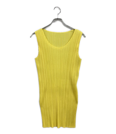 PLEATS PLEASE ノースリーブプリーツカットソー イエロー PP81-JK615 レディース SIZE 3 プリーツプリーズ