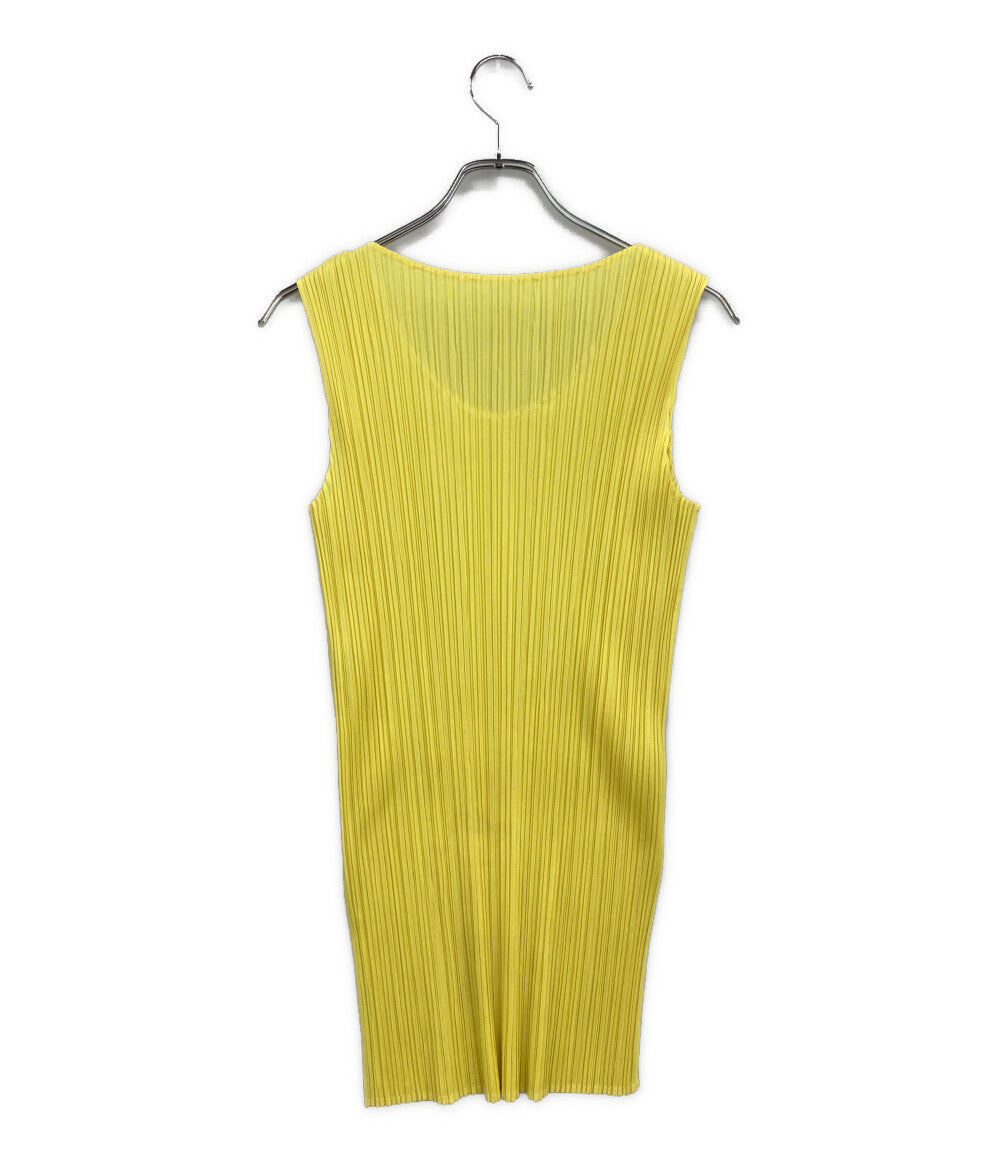 PLEATS PLEASE ノースリーブプリーツカットソー イエロー PP81-JK615 レディース SIZE 3 プリーツプリーズ