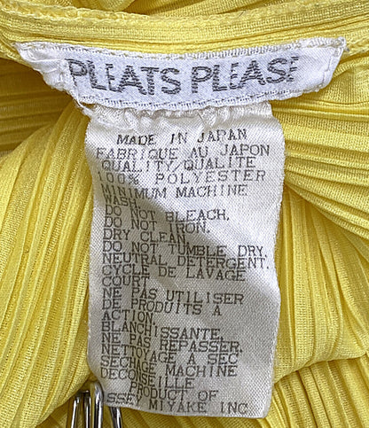 PLEATS PLEASE ノースリーブプリーツカットソー イエロー PP81-JK615 レディース SIZE 3 プリーツプリーズ