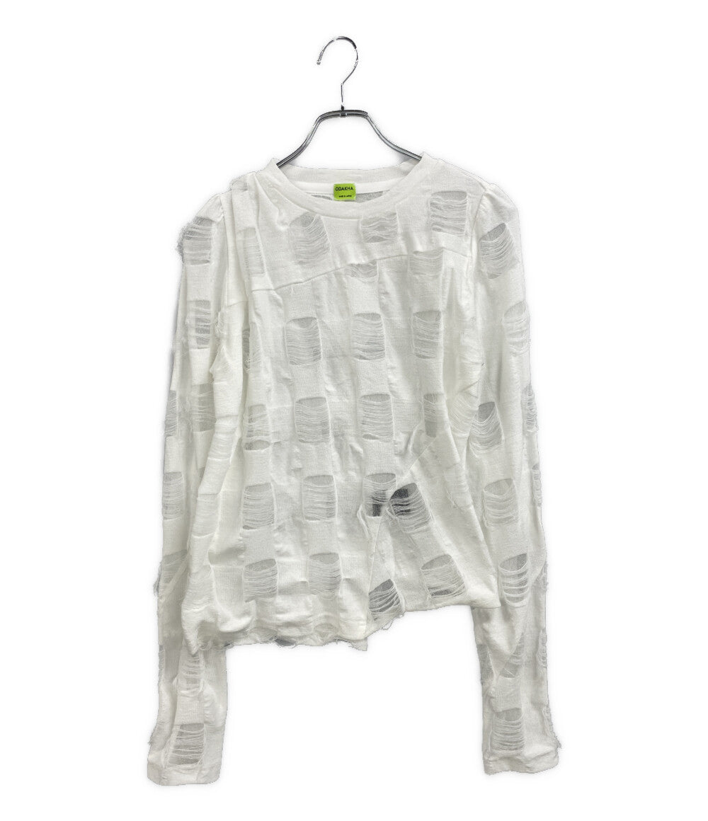 美品 ODAKHA オダカ カットソー クラッシュ加工 26SS OH26SS-KN082 レディース SIZE 2