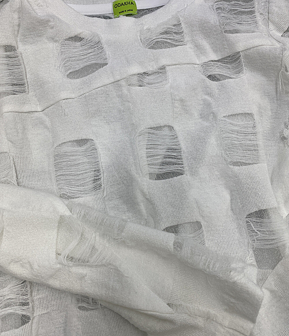 美品 ODAKHA オダカ カットソー クラッシュ加工 26SS OH26SS-KN082 レディース SIZE 2