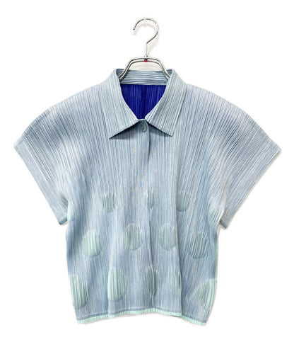 美品 PLEATS PLEASE ドットプリーツ半袖シャツ PP81-J0794 レディース SIZE 3 プリーツプリーズ