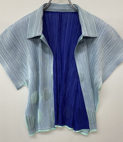 美品 PLEATS PLEASE ドットプリーツ半袖シャツ PP81-J0794 レディース SIZE 3 プリーツプリーズ