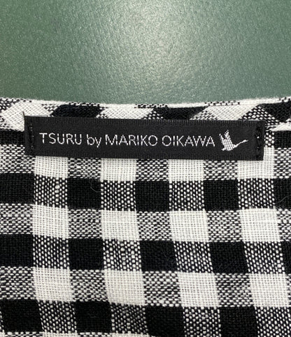 TSURU By MARIKO OIKAWA 半袖ワンピース リネン チェック DR-1216020 レディース SIZE F ツルバイマリコオイカワ