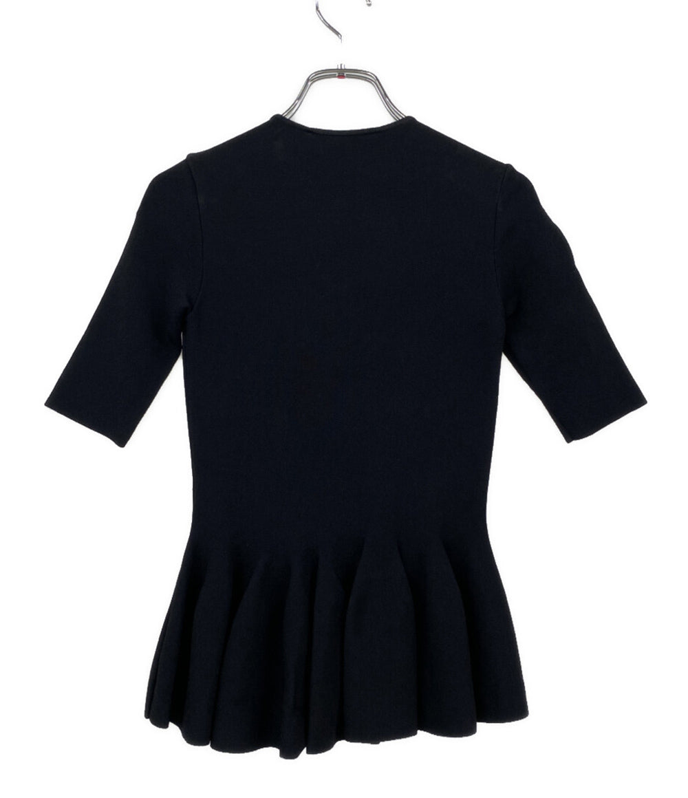 STELLA McCARTNEY 五分袖ニット ブラック ハーフジップ レディース SIZE 36 ステラマッカートニー