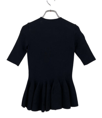STELLA McCARTNEY 五分袖ニット ブラック ハーフジップ レディース SIZE 36 ステラマッカートニー