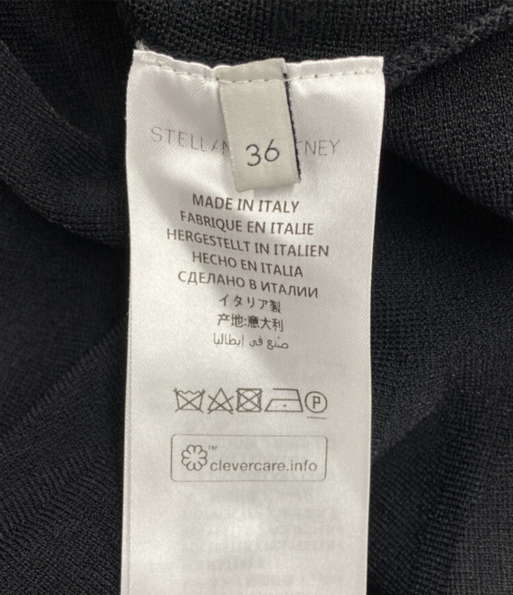 STELLA McCARTNEY 五分袖ニット ブラック ハーフジップ レディース SIZE 36 ステラマッカートニー