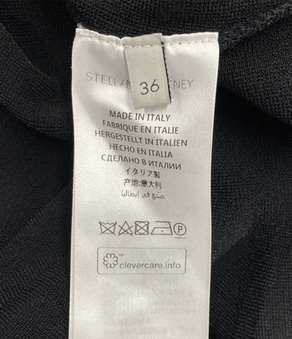 STELLA McCARTNEY 五分袖ニット ブラック ハーフジップ レディース SIZE 36 ステラマッカートニー