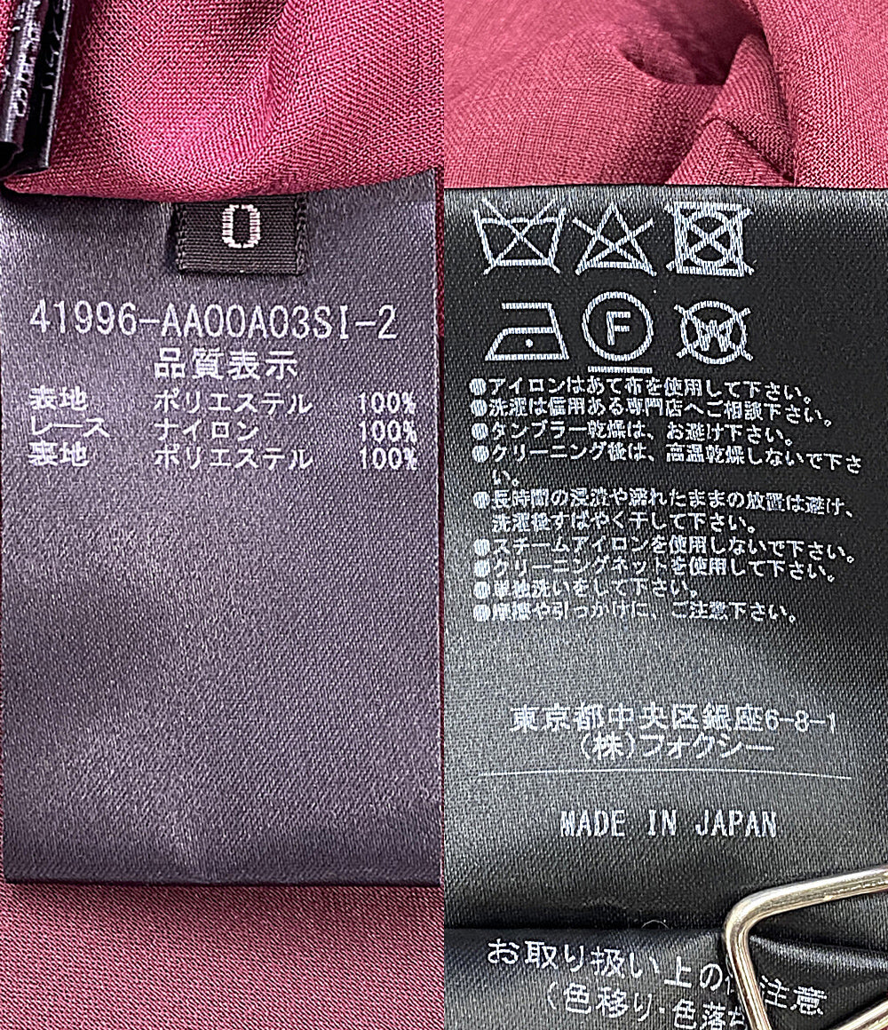 ADEAM×NAOMI OSAKA ノースリーブワンピース ナオミレース ドレス バーガンディ 41996-AA00A03SI-2 レディース SIZE - アディアム