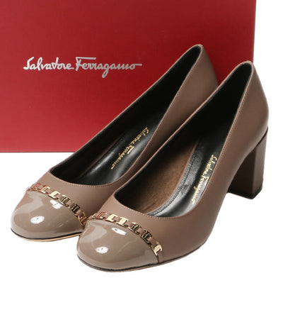 Salvatore Ferragamo サンダル AVELLA モカ チャンキーヒール 0715037 レディース SIZE 7 サルヴァトーレフェラガモ