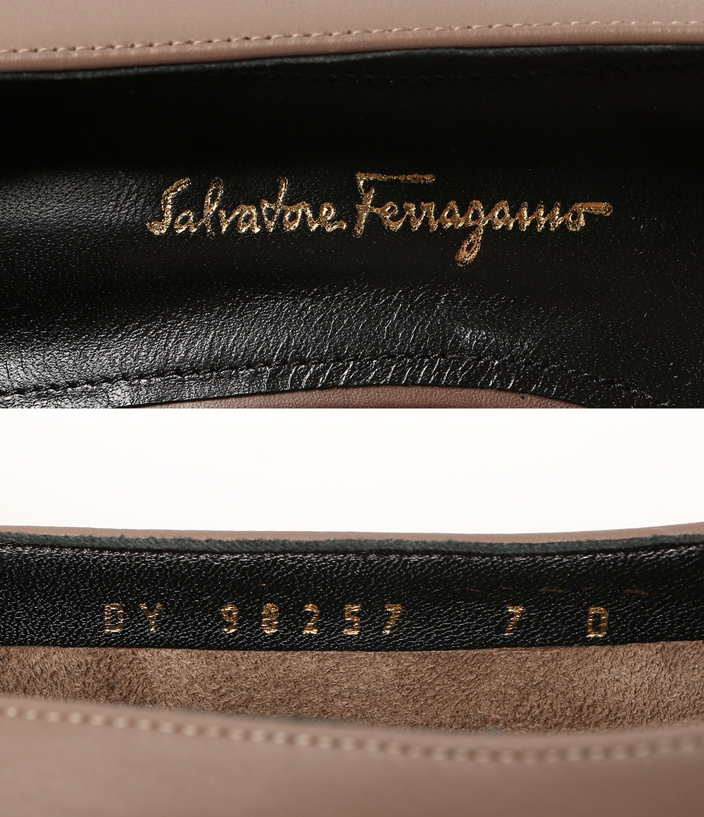 Salvatore Ferragamo サンダル AVELLA モカ チャンキーヒール 0715037 レディース SIZE 7 サルヴァトーレフェラガモ
