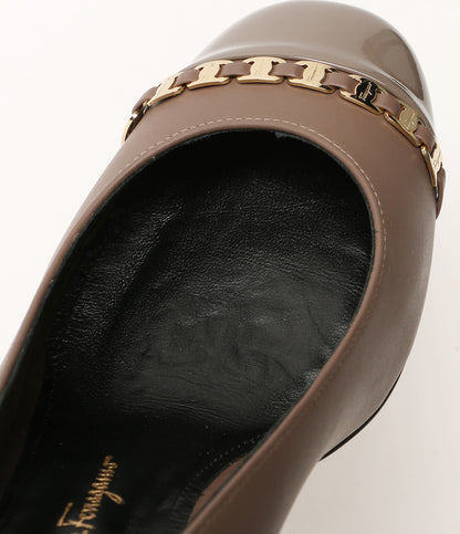 Salvatore Ferragamo サンダル AVELLA モカ チャンキーヒール 0715037 レディース SIZE 7 サルヴァトーレフェラガモ