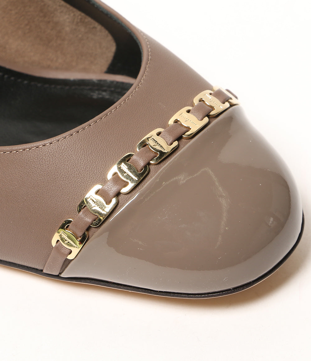Salvatore Ferragamo サンダル AVELLA モカ チャンキーヒール 0715037 レディース SIZE 7 サルヴァトーレフェラガモ