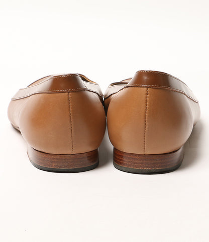 HERMES パンプス フラットシューズ ブラウン Hモチーフ レディース SIZE 36.5 エルメス