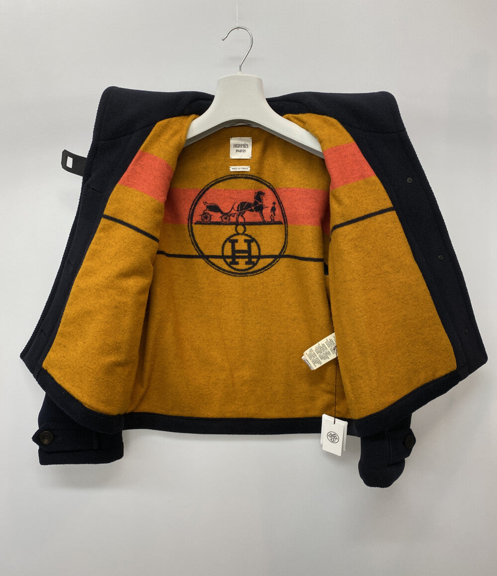 HERMES ダッフルコート 23AW ネイビー レディース SIZE 36 エルメス