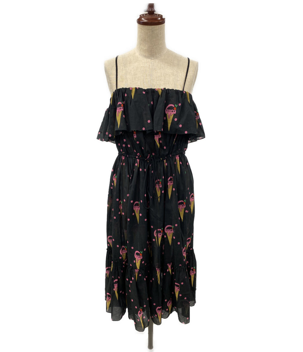 GUCCI キャミワンピース ドレス アイスクリームプリント 2023SS レディース SIZE 42 グッチ