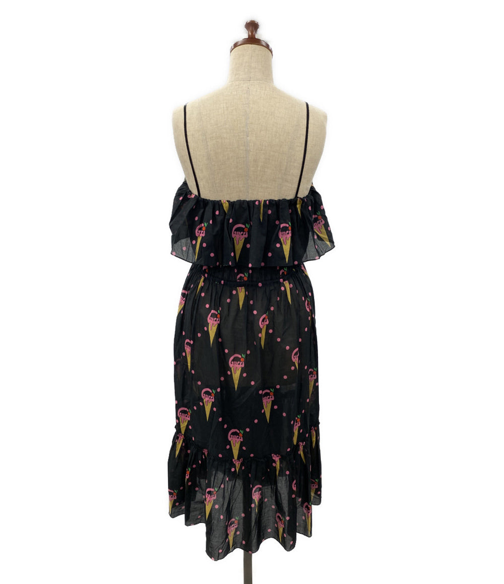 GUCCI キャミワンピース ドレス アイスクリームプリント 2023SS レディース SIZE 42 グッチ