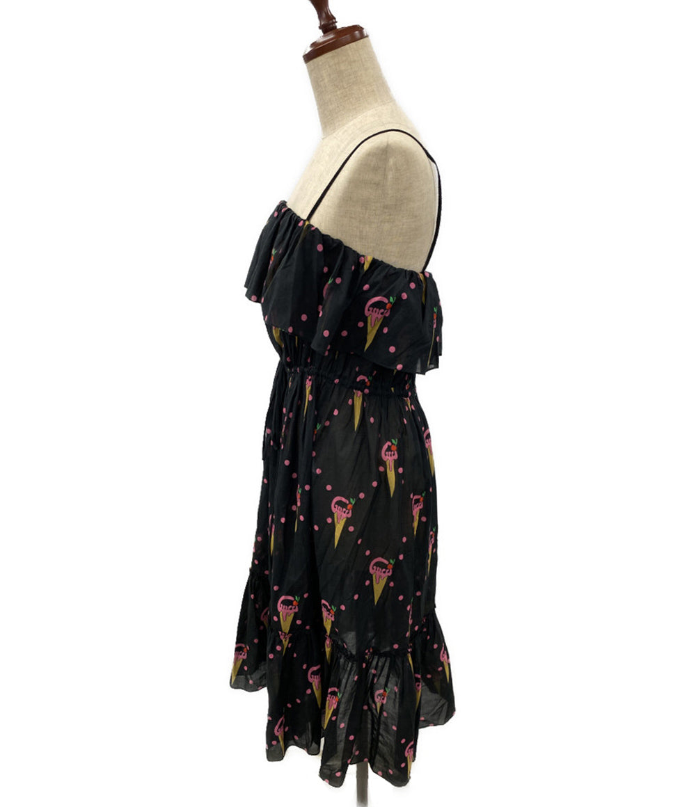 GUCCI キャミワンピース ドレス アイスクリームプリント 2023SS レディース SIZE 42 グッチ