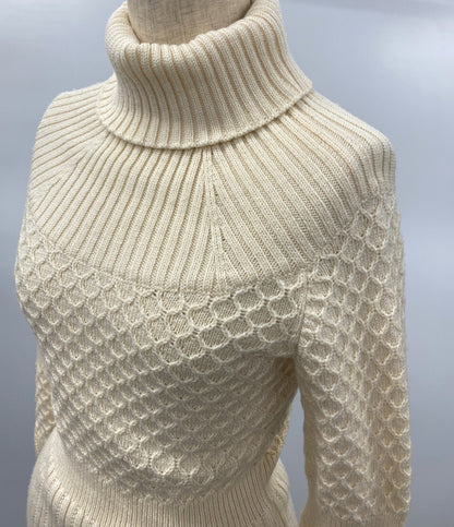 CELINE タートルネックニット ウール アイボリー レディース SIZE M セリーヌ