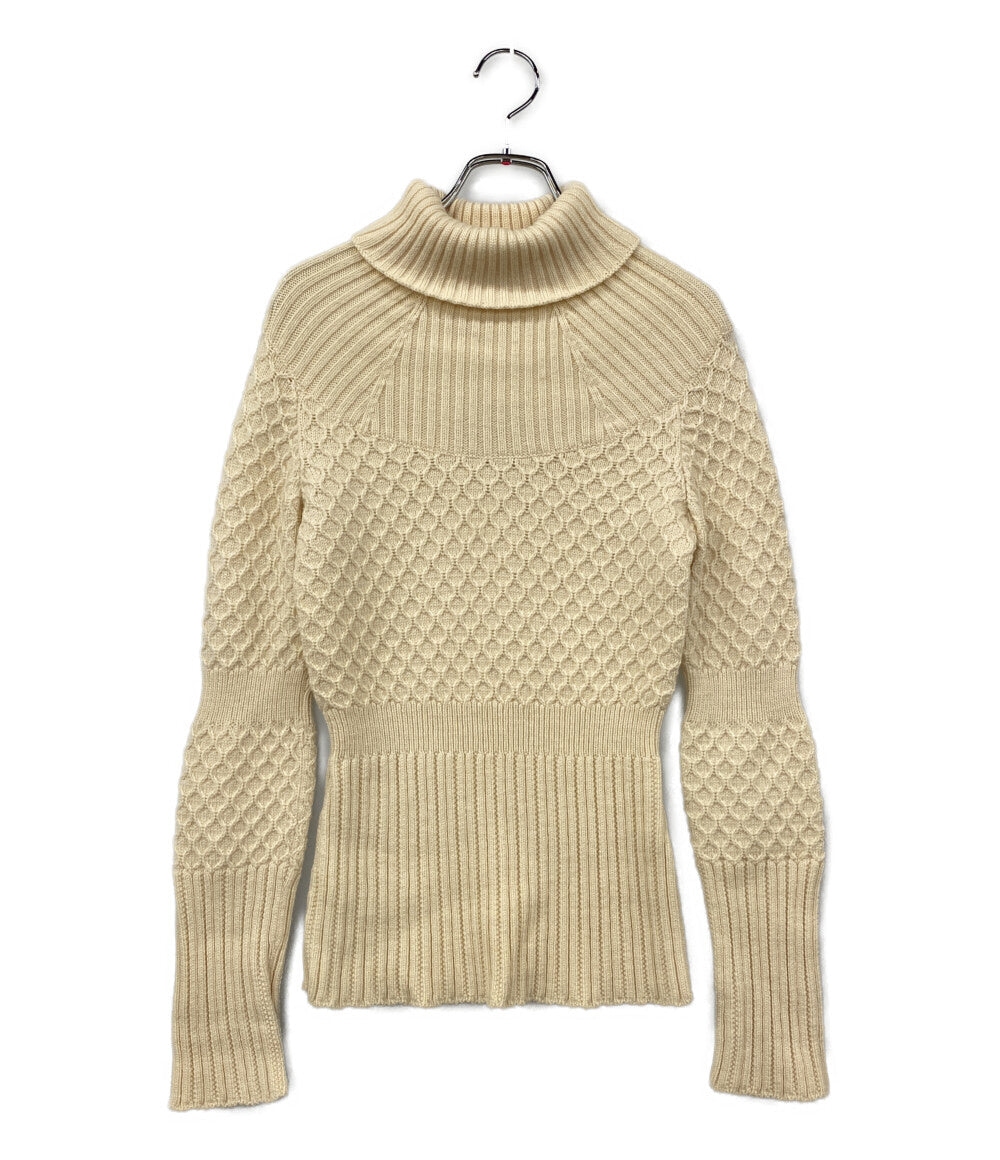 CELINE タートルネックニット ウール アイボリー レディース SIZE M セリーヌ
