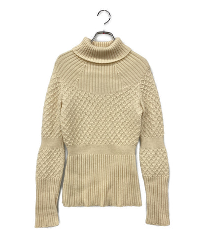 CELINE タートルネックニット ウール アイボリー レディース SIZE M セリーヌ