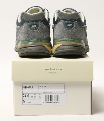 New Balance スニーカー AURALEE DUSTY BLUE U990AL4 メンズ SIZE 24cm ニューバランス