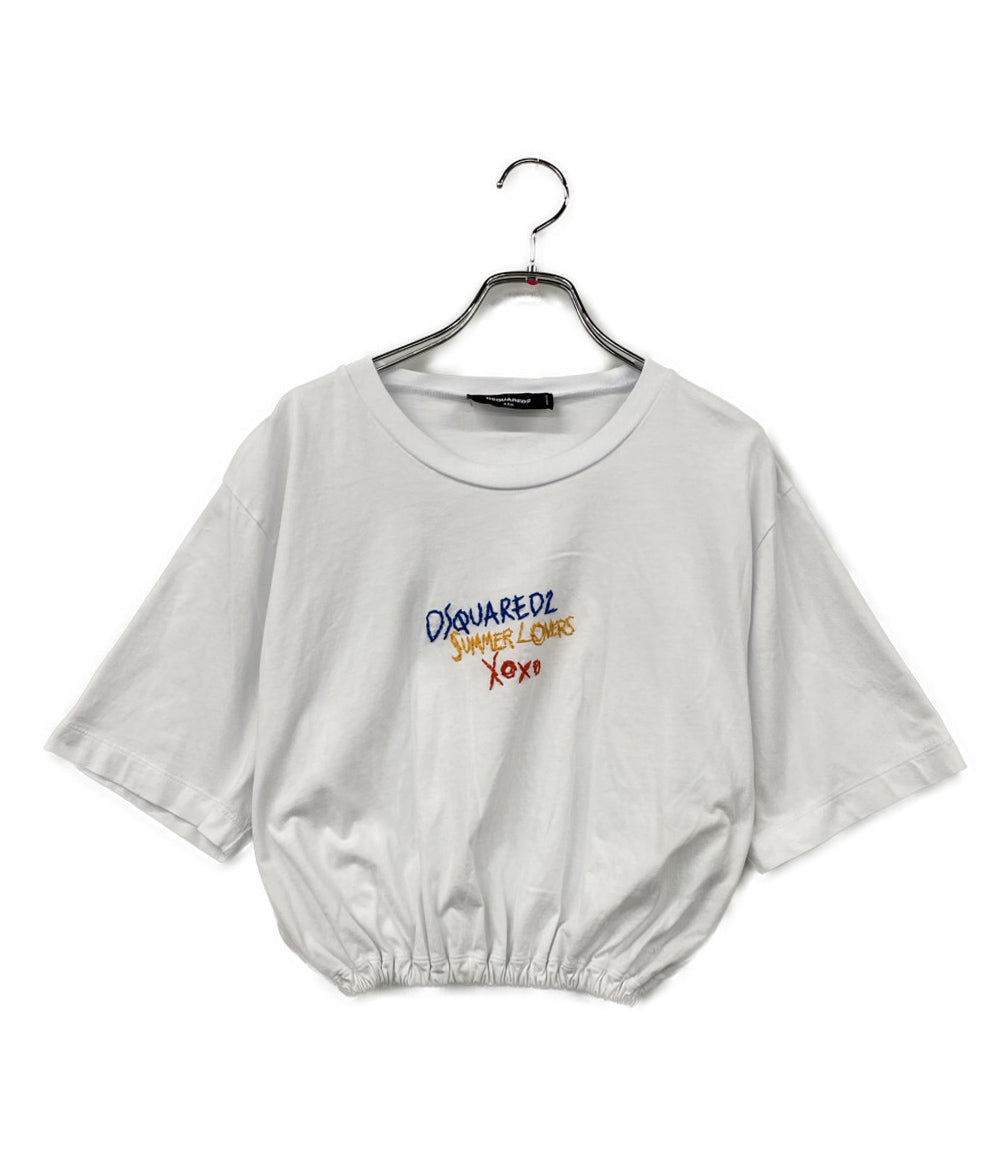 DSQUARED2 クロップドTシャツ ステッチ刺繍 レディース SIZE XXS ディースクエアード