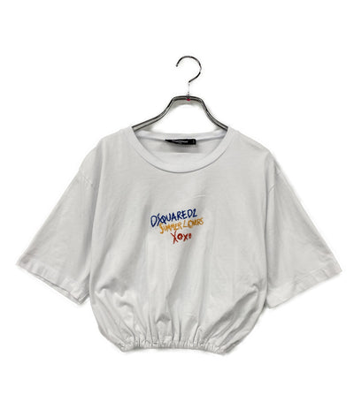 DSQUARED2 クロップドTシャツ ステッチ刺繍 レディース SIZE XXS ディースクエアード