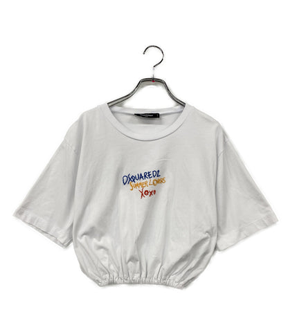 DSQUARED2 クロップドTシャツ ステッチ刺繍 レディース SIZE XXS ディースクエアード