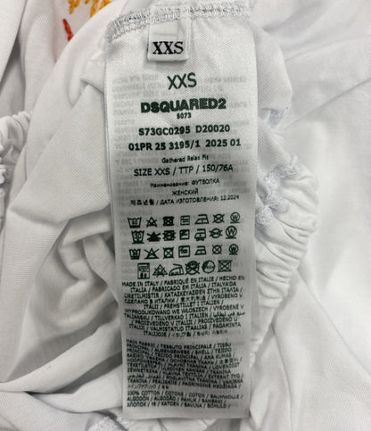 DSQUARED2 クロップドTシャツ ステッチ刺繍 レディース SIZE XXS ディースクエアード
