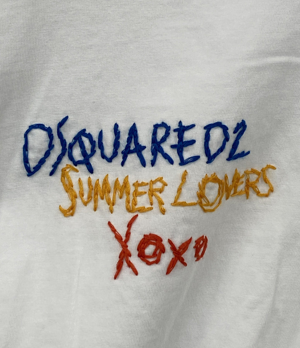 DSQUARED2 クロップドTシャツ ステッチ刺繍 レディース SIZE XXS ディースクエアード