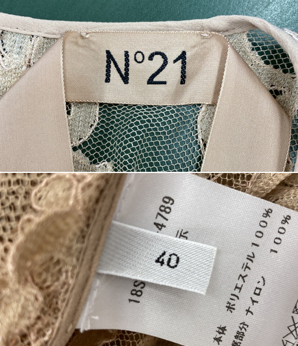N°21 レース半袖ブラウス 総レース 18S-G131-4789 レディース SIZE 40 ヌメロ ヴェントゥーノ