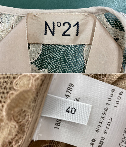 N°21 レース半袖ブラウス 総レース 18S-G131-4789 レディース SIZE 40 ヌメロ ヴェントゥーノ