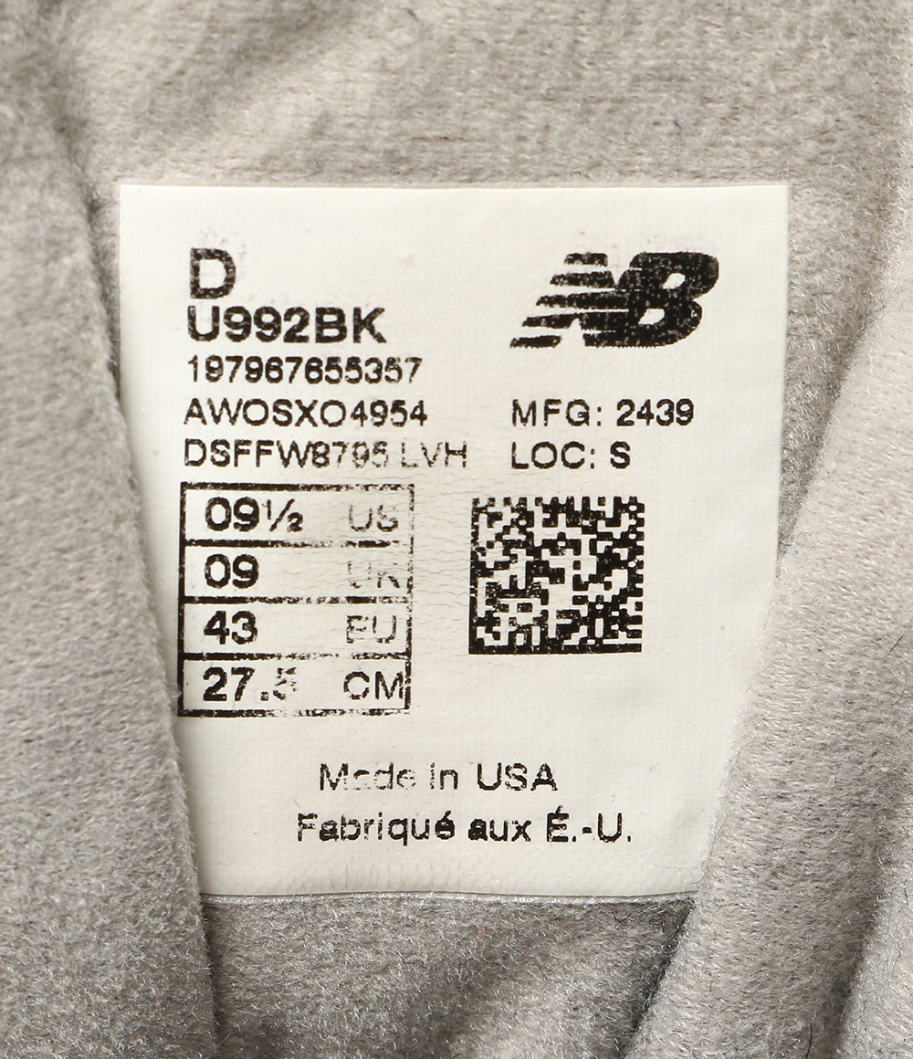 new balance スニーカー USA製 M992BK メンズ SIZE 27.5cm ニューバランス
