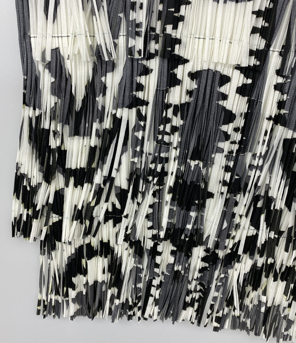 PLEATS PLEASE ノースリーブシャツ キャミソール フリンジ PP11-JK721 レディース SIZE 3 プリーツプリーズ