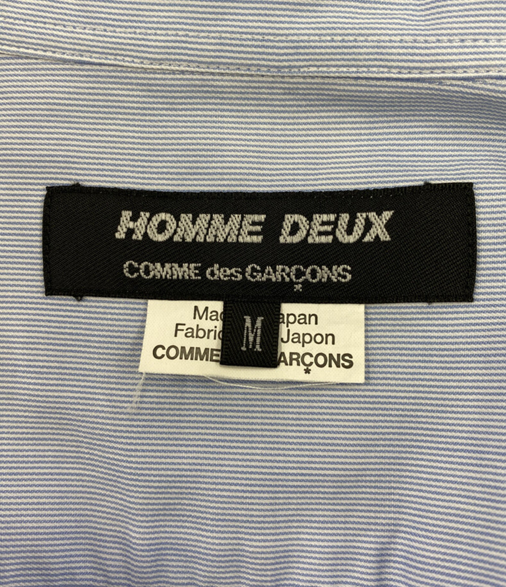 COMME des GARCONS HOMME DEUX 長袖シャツ ストライプ ペイズリー柄刺繍 DD-B038 メンズ SIZE M コムデギャルソンオムドゥ