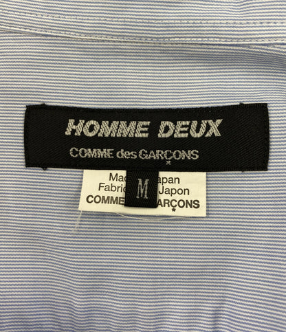 COMME des GARCONS HOMME DEUX 長袖シャツ ストライプ ペイズリー柄刺繍 DD-B038 メンズ SIZE M コムデギャルソンオムドゥ